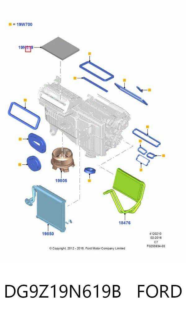Filtro de habitáculo DG9Z19N619B Ford