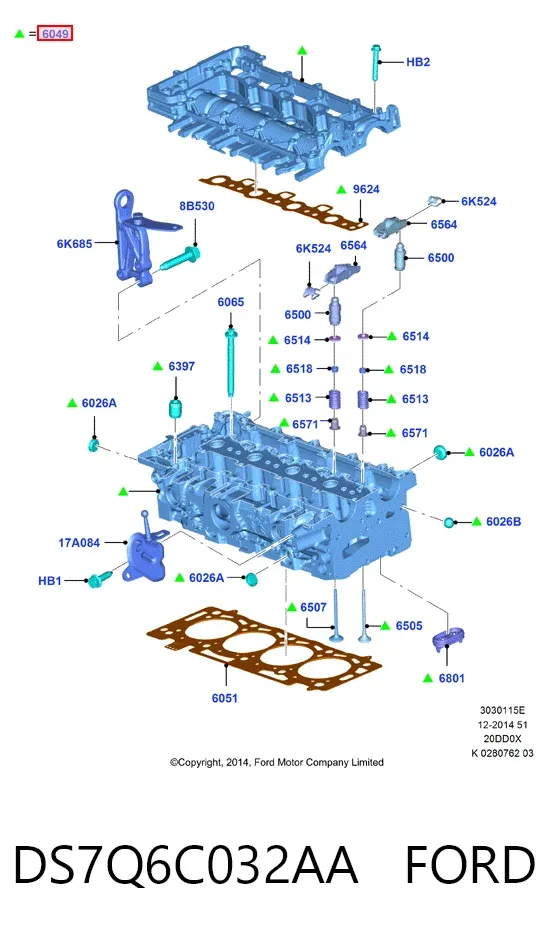 Culata DS7Q6C032AA Ford
