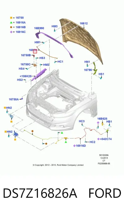 Soporte de capó FORD DS7Z16826A