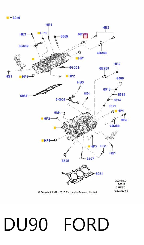 Sensor de árbol de levas DU90 Ford