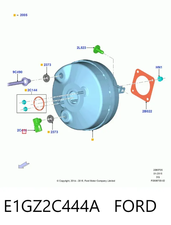 Sensor de vacío del servofreno E1GZ2C444A Ford