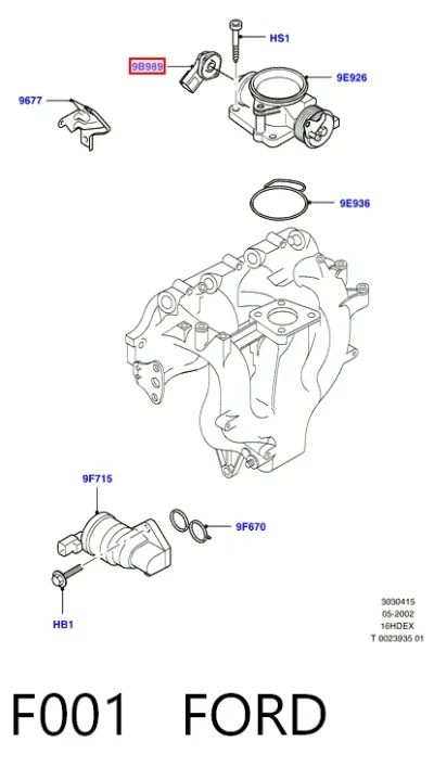 Sensor de posición del acelerador FORD F001