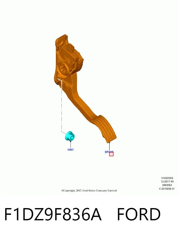 Pedal del acelerador F1DZ9F836A Ford