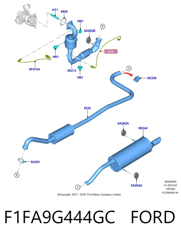 Sonda lambda F1FA9G444GC Ford