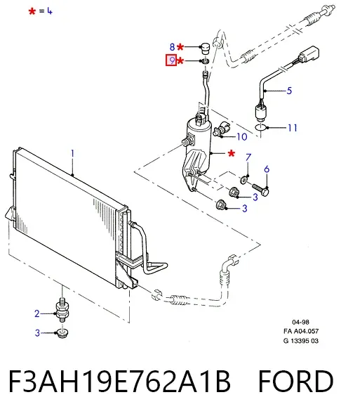 Válvula TRV del aire acondicionado F3AH19E762A1B Ford