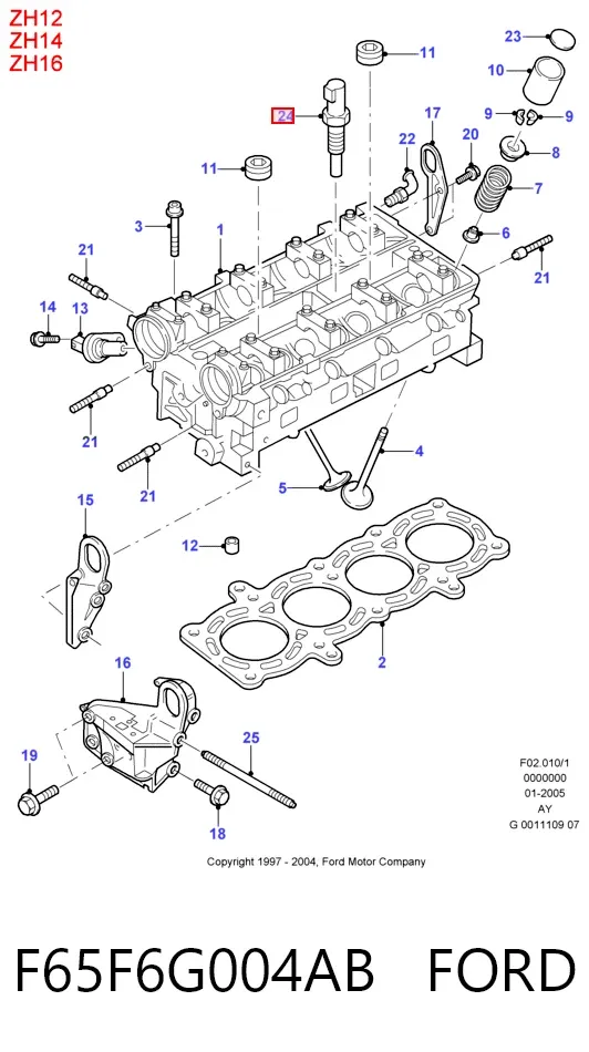 Sensor de temperatura F65F6G004AB Ford