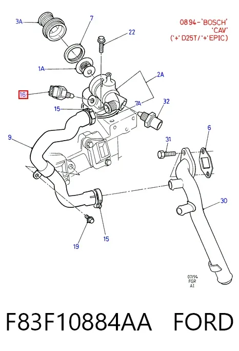 Sensor de temperatura F83F10884AA Ford