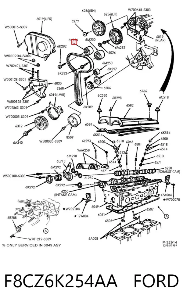 Tensor correa distribución F8CZ6K254AA Ford