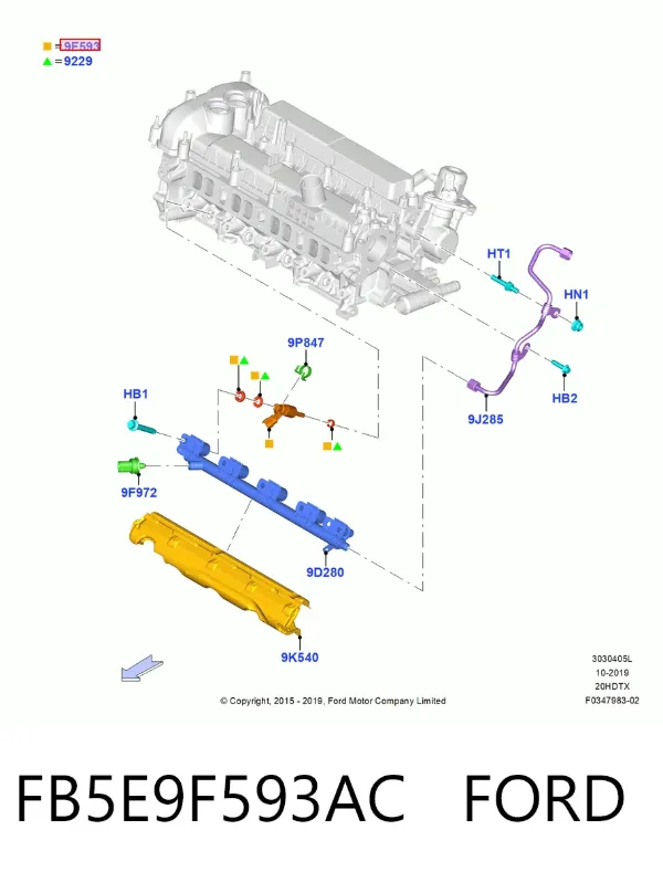 Inyector FB5E9F593AC Ford