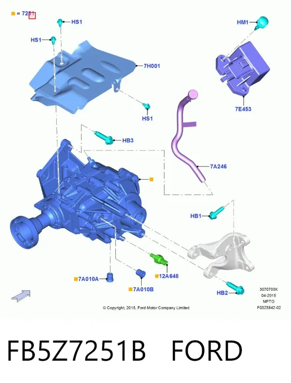 Caja de transferencia FB5Z7251B Ford