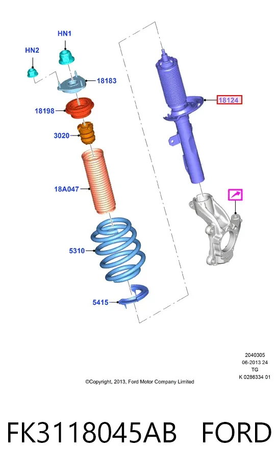 Amortiguador FK3118045AB Ford