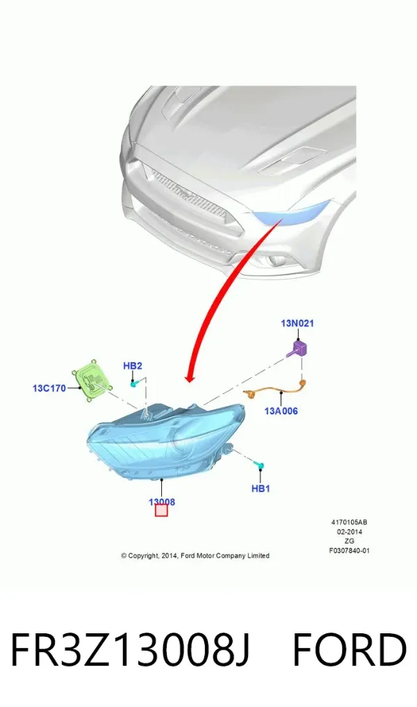Faro derecho Ford Mustang VI