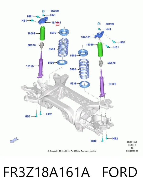Copela de amortiguador trasero FR3Z18A161A Ford