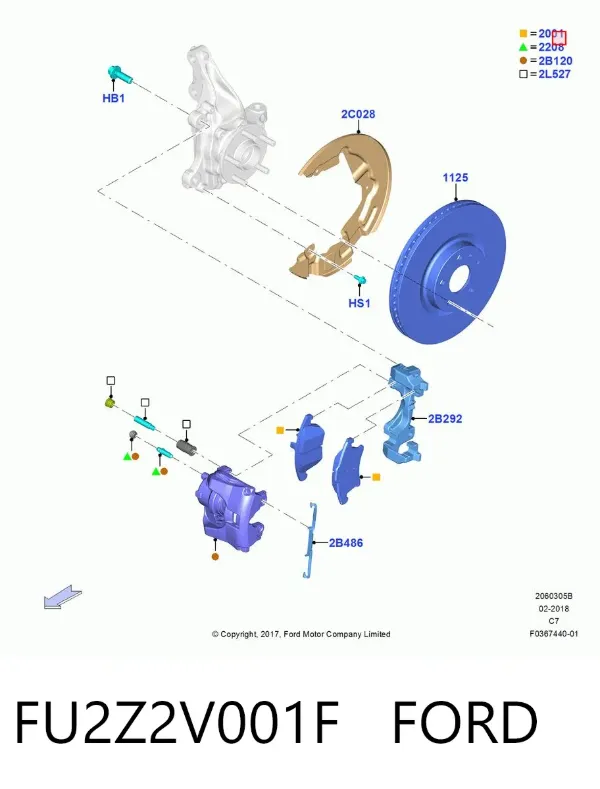 Pastillas de freno FU2Z2V001F Ford