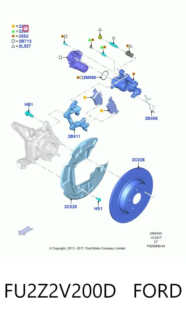 Pastillas de freno traseras FU2Z2V200D Ford
