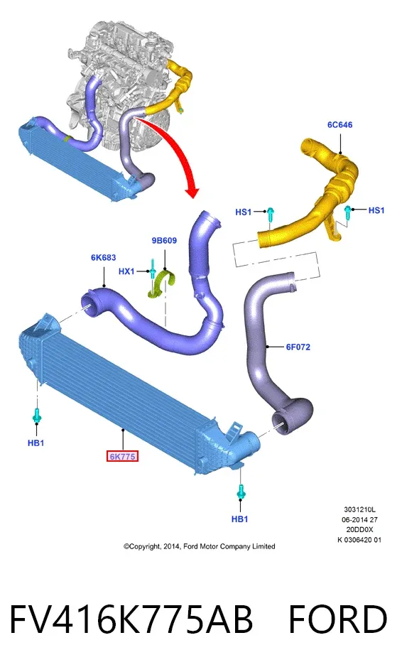 Intercooler FV416K775AB Ford