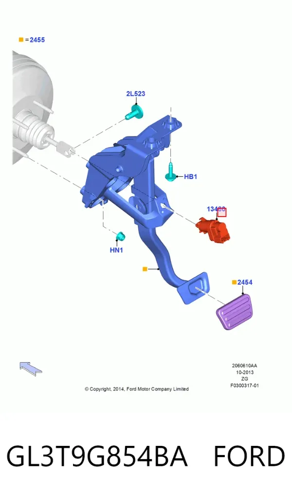 Interruptor de luz de freno GL3T9G854BA Ford