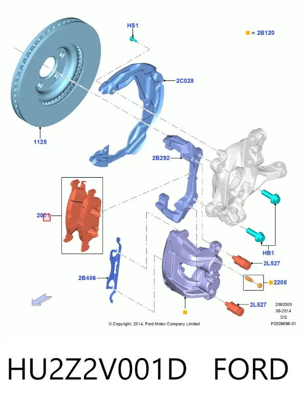 Pastillas de freno HU2Z2V001D Ford