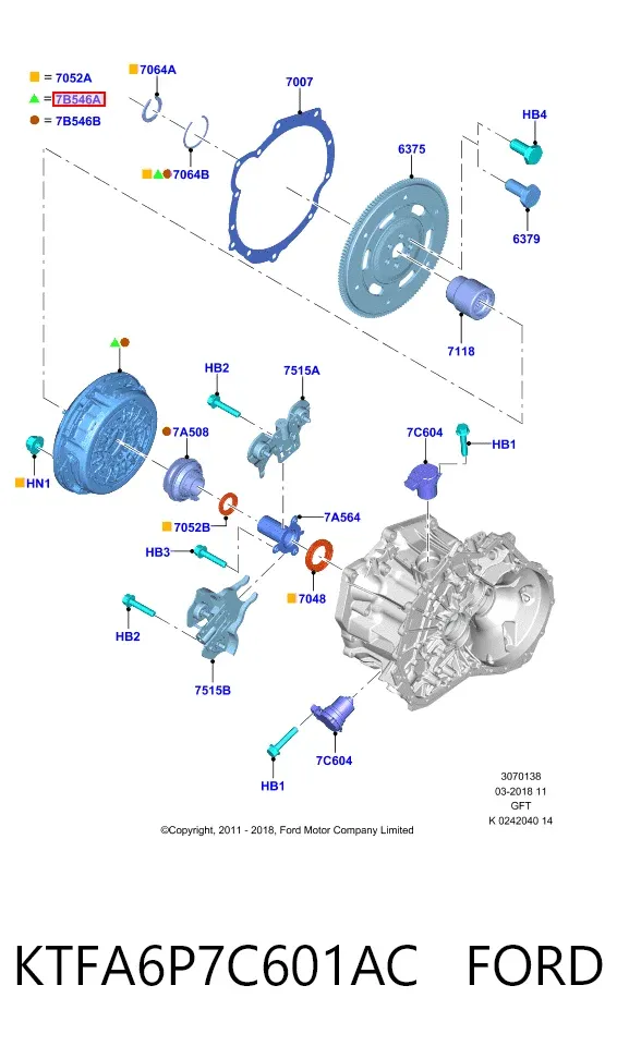Embrague KTFA6P7C601AC Ford