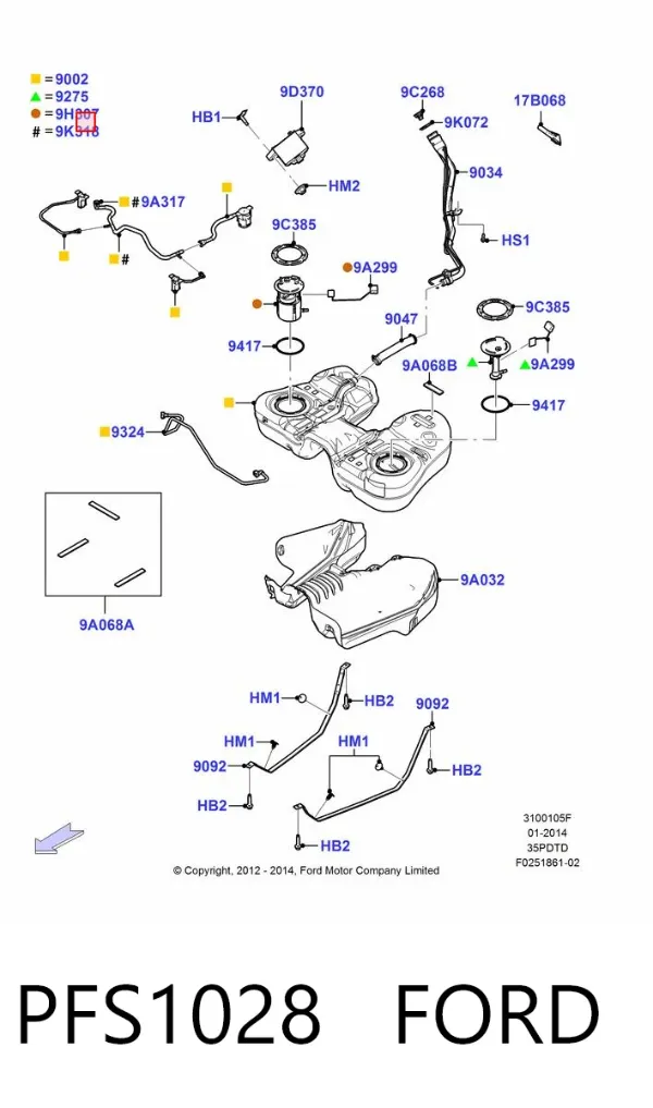 Bomba de gasolina PFS1028 Ford