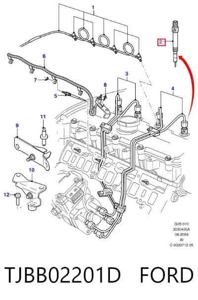 Inyector de combustible FORD TJBB02201D