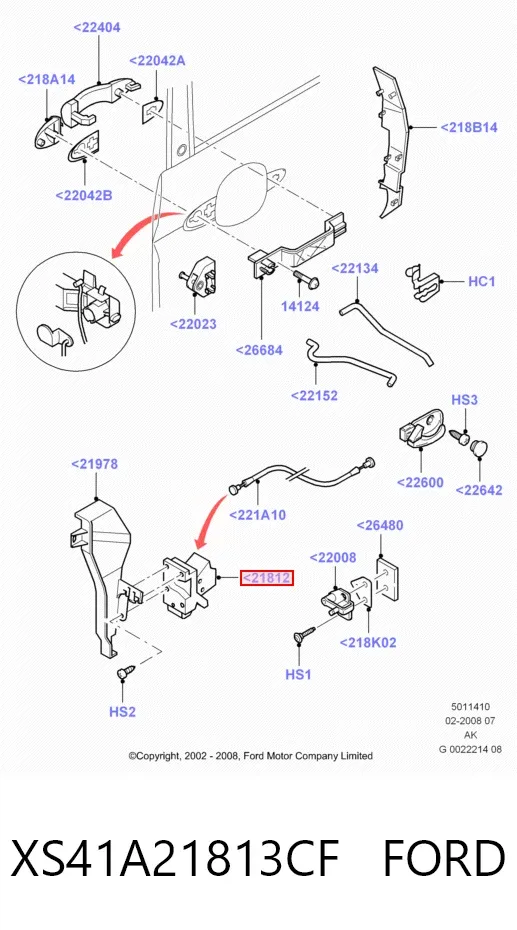 Cerradura XS41A21813CF Ford