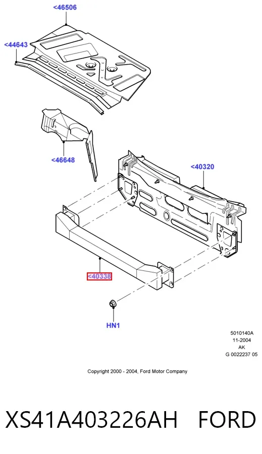 Refuerzo parachoques trasero XS41A403226AH Ford
