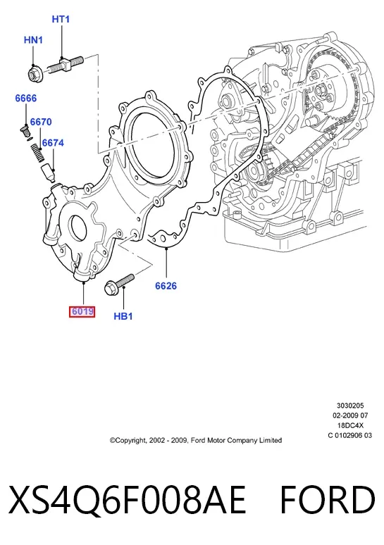 Bomba De Aceite XS4Q6F008AE Ford