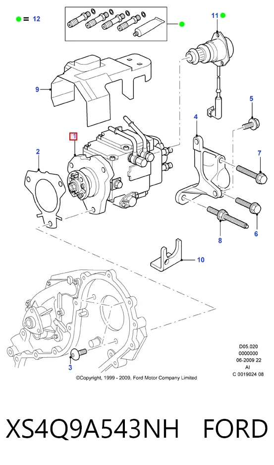Bomba inyectora XS4Q9A543NH Ford