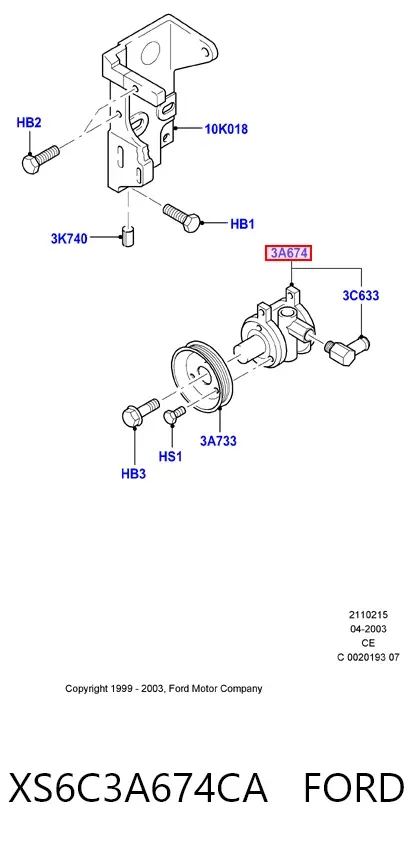 Bomba de dirección XS6C3A674CA Ford