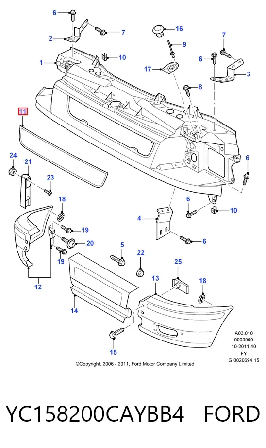 Parrilla YC158200CAYBB4 Ford
