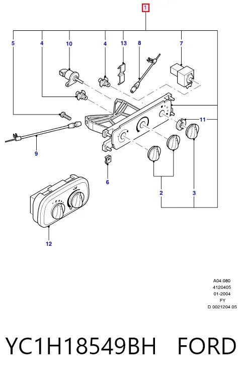 Unidad de control aire acondicionado YC1H18549BH Ford
