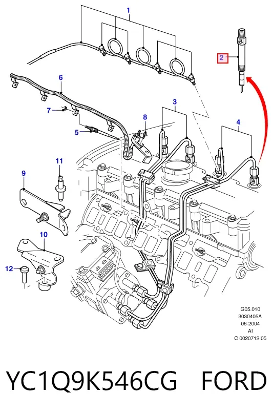 Inyector YC1Q9K546CG Ford