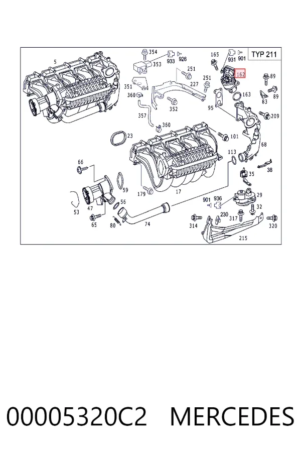 Válvula EGR 00005320C2 Mercedes