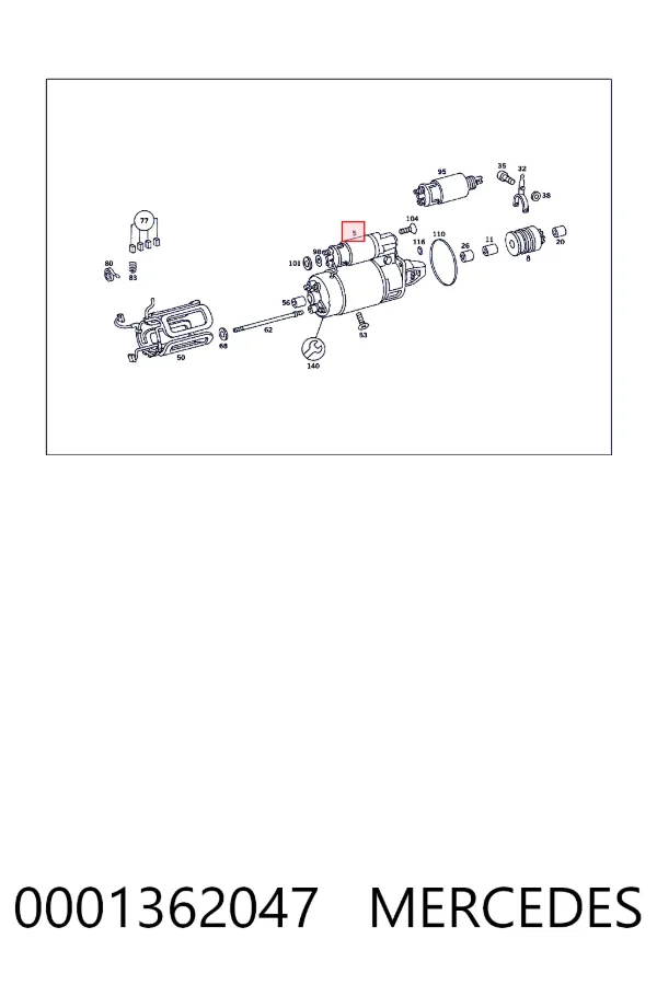 Motor de arranque 0001362047 Mercedes