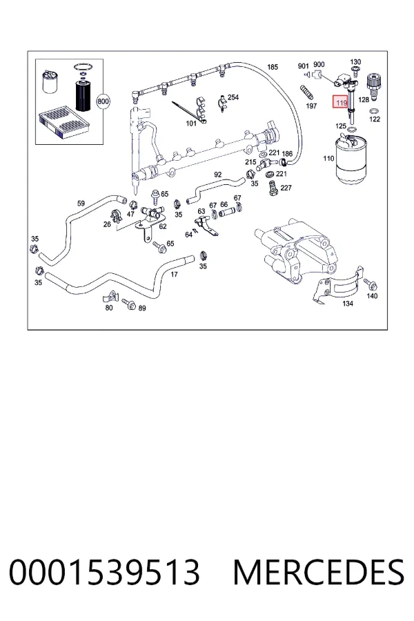 Sensor de nivel de agua del filtro de combustible 0001539513 Mercedes