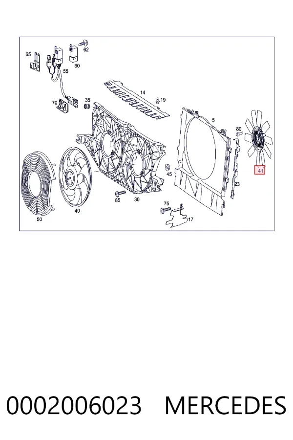 Embrague viscoso de ventilador 0002006023 Mercedes