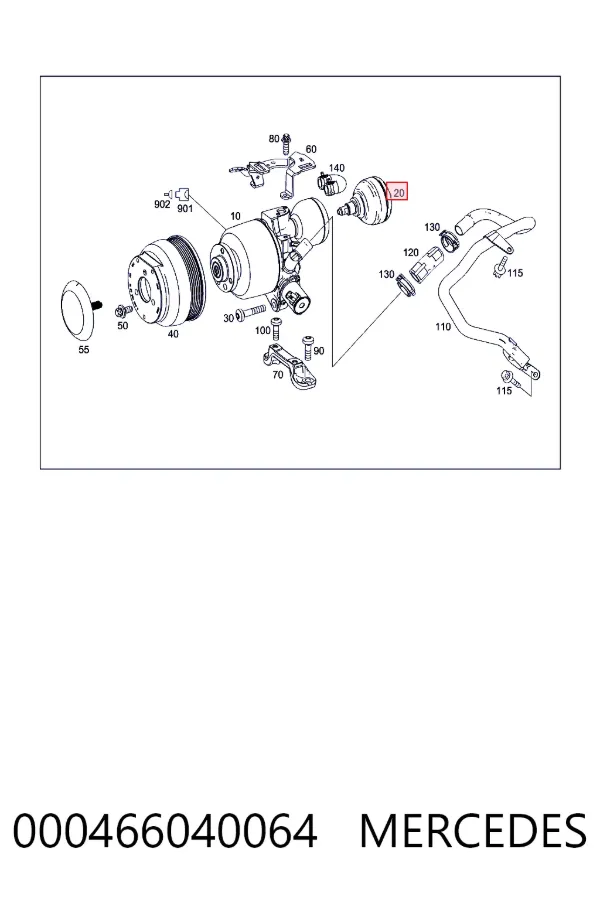 Acumulador hidráulico de la bomba de dirección asistida 000466040064 Mercedes