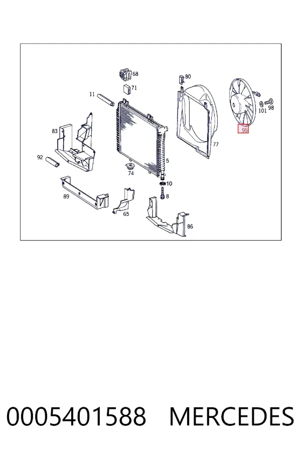 Ventilador del motor 0005401588 Mercedes