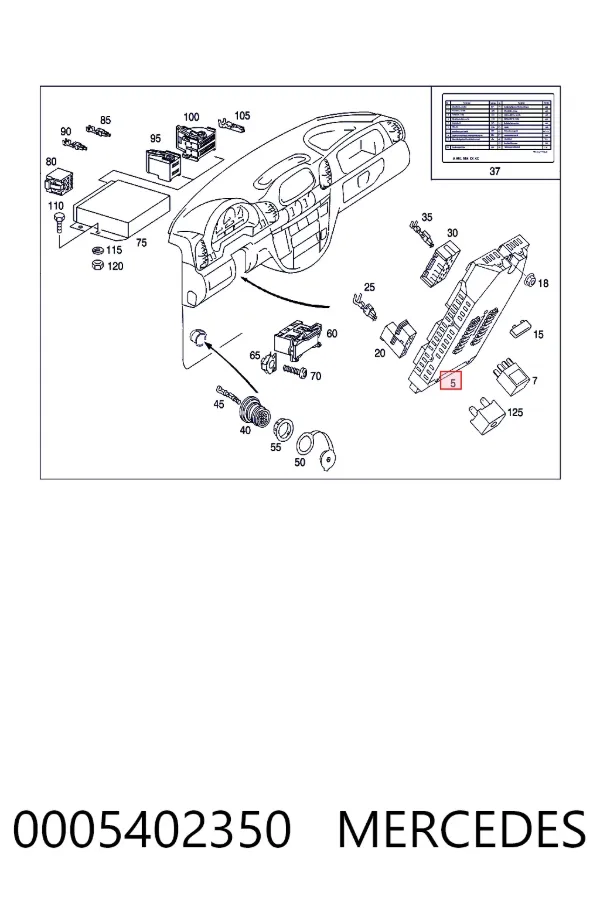 Caja de fusibles 0005402350 Mercedes
