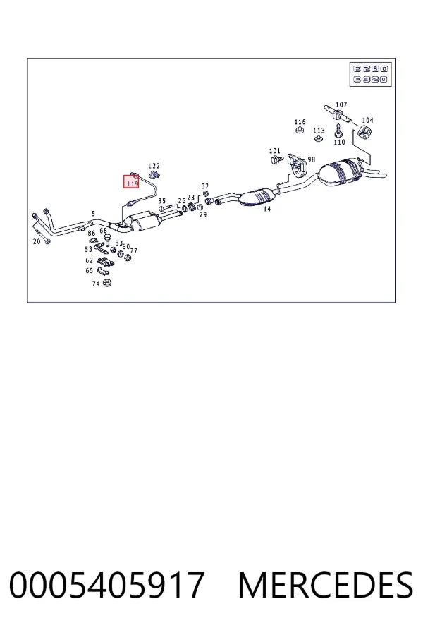 Sensor de oxígeno previo al catalizador 0005405917 Mercedes