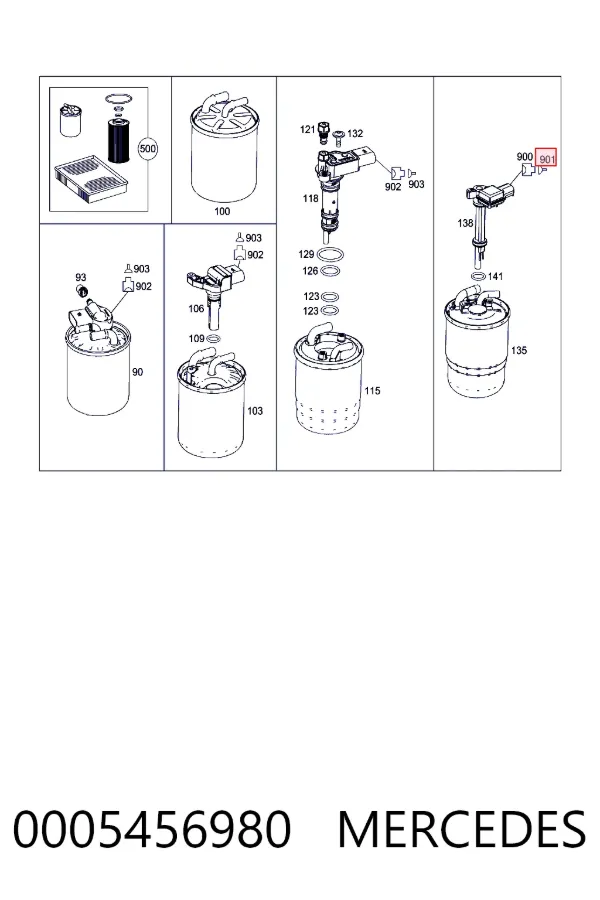 Junta de bomba de agua 0005456980 Mercedes