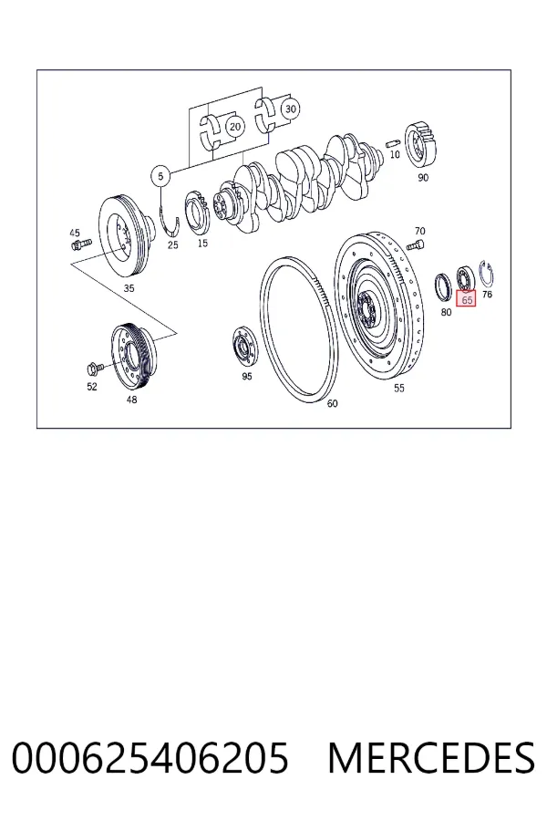 Rodamiento alternador 000625406205 Mercedes