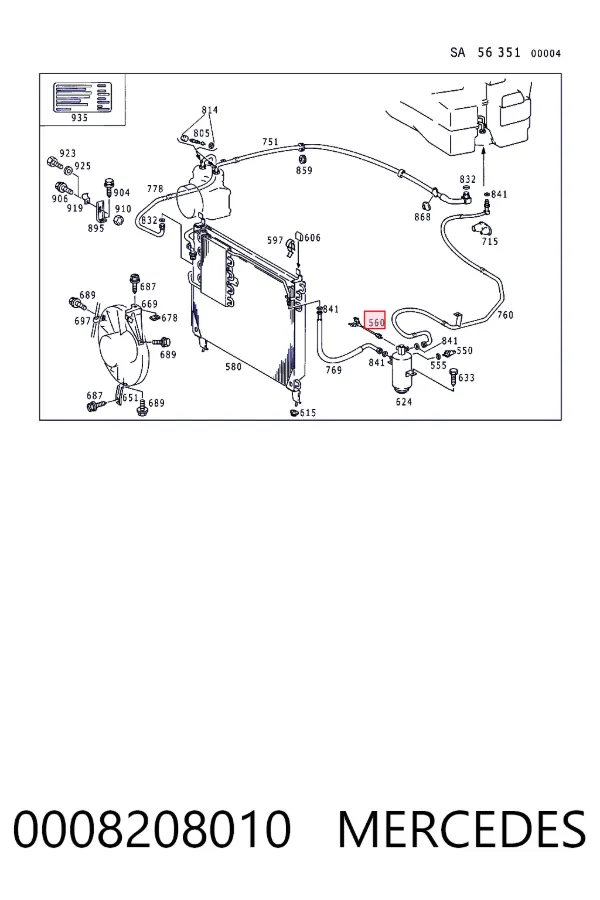 Sensor de presion de aire acondicionado 0008208010 Mercedes