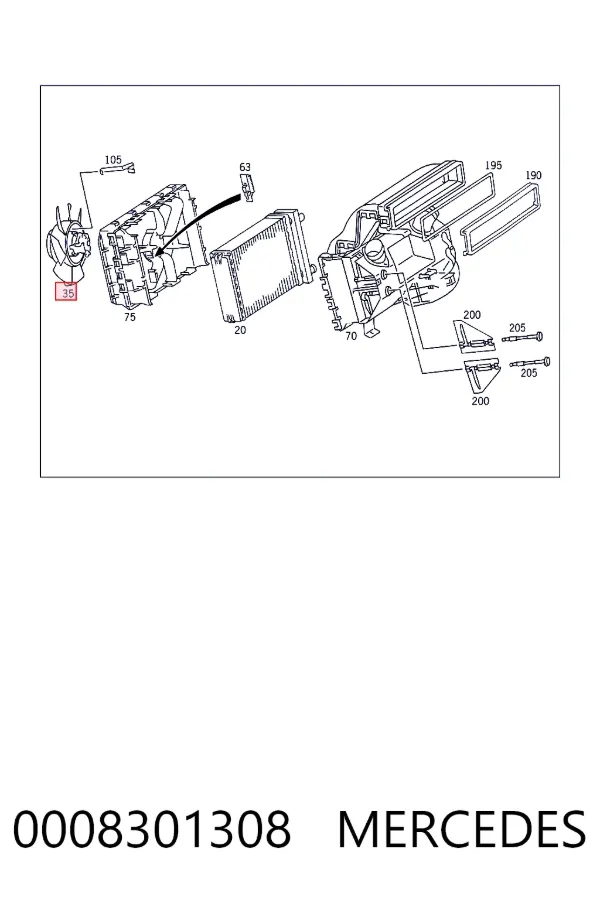 Ventilador habitáculo 0008301308 Mercedes