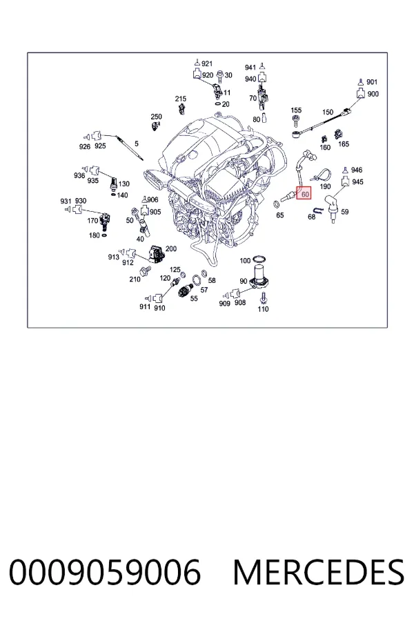 Sensor de temperatura de gases de escape antes de la turbina 0009059006 Mercedes