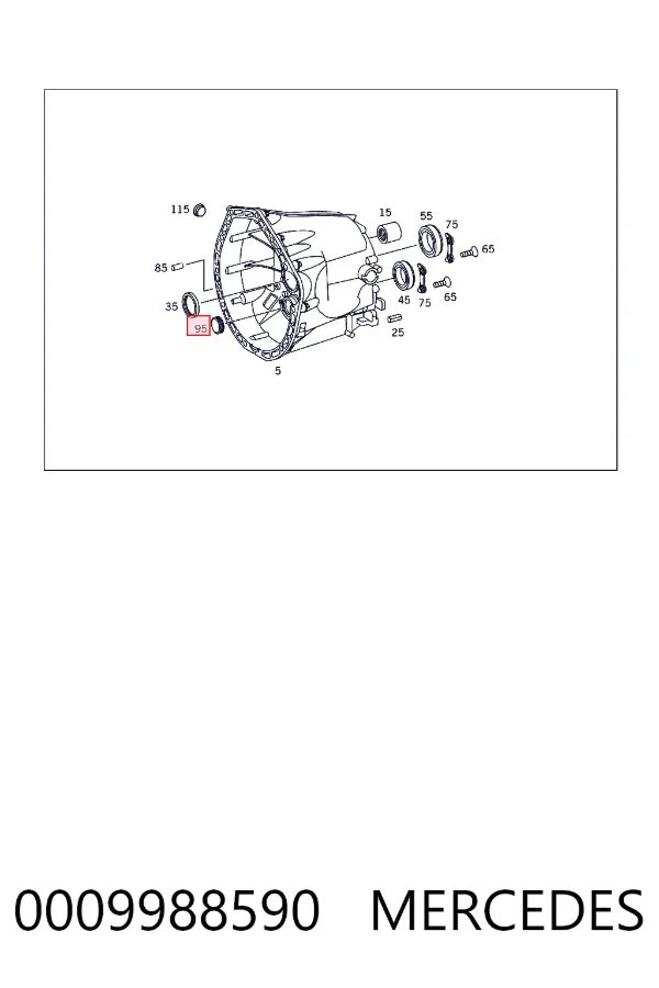 Tapón de la tapa trasera de la caja de cambios 0009988590 Mercedes