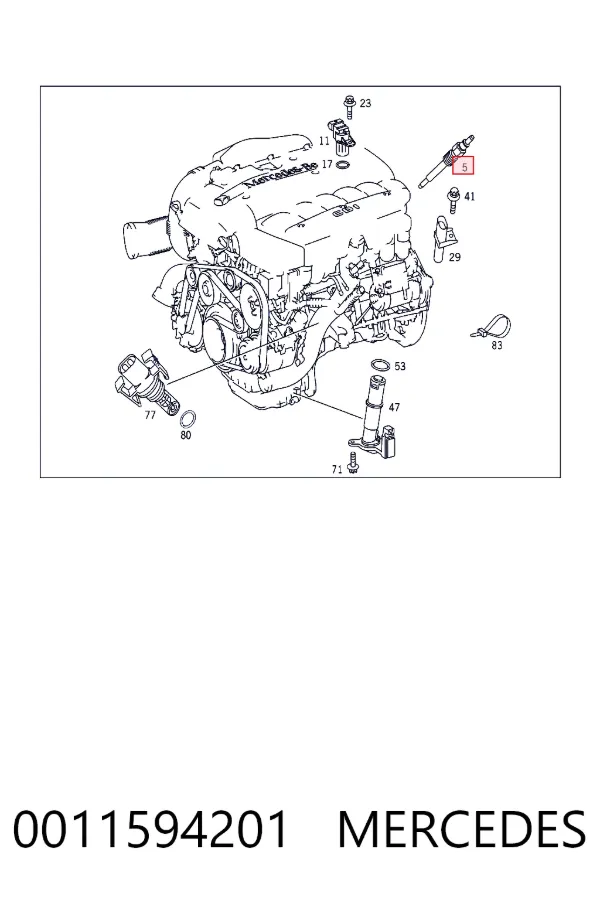 Bujía de precalentamiento 0011594201 Mercedes