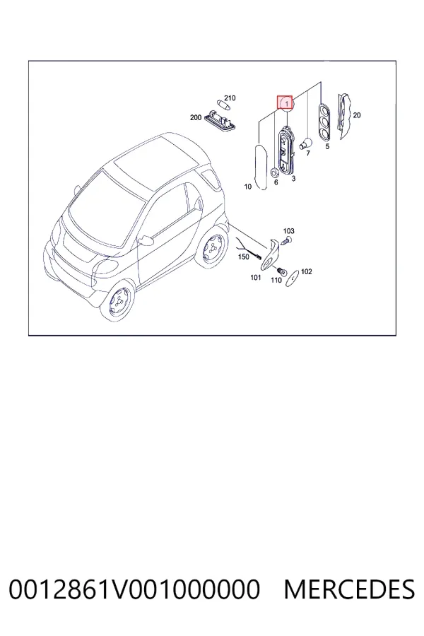 Piloto trasero derecho Smart FORTWO 450