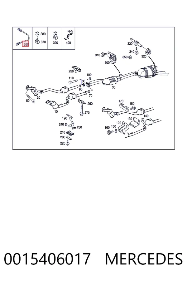 Sonda lambda de oxígeno posterior al catalizador 0015406017 Mercedes